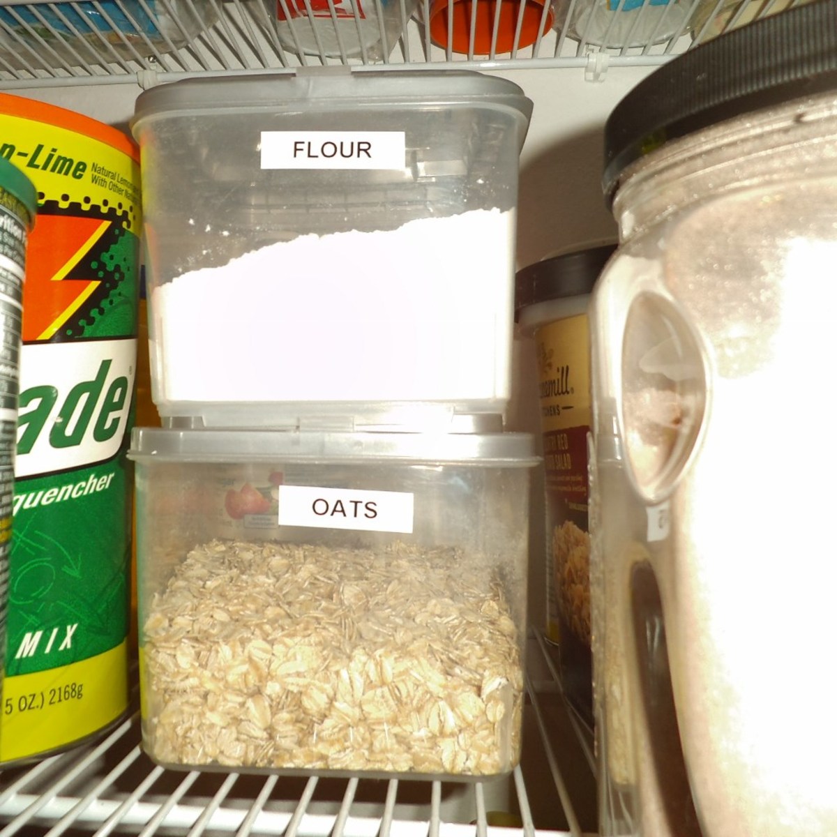 Label foods in the pantry.