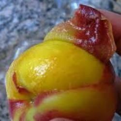 Blanching makes peaches easy to peel.