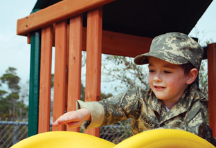 [Photo: Wish.org] -- Louis (Burkitt lymphoma, age 4) wishes to have a military-style playhouse.
