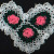 This dates back to around 2003. I just made three flower squares and added a border around them. It measures about 8" across. This dates back to around 2003. I just made three flower squares and added a border around them. It measures about 8" across.