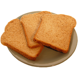 Moist, chewy slices of bread.