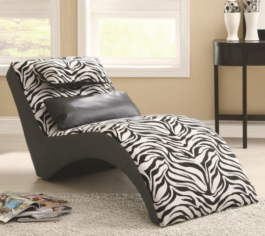 Zebra Print/Strip Chaise Lounge