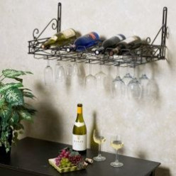 Wall Mounted Wine Glass Rack Shelf