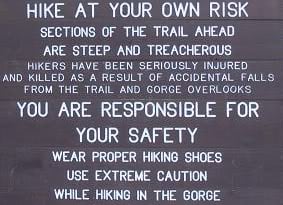 Always heed trail warnings