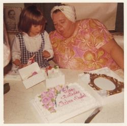 Crystal and Grandma on Their Shared Birthday in 1972