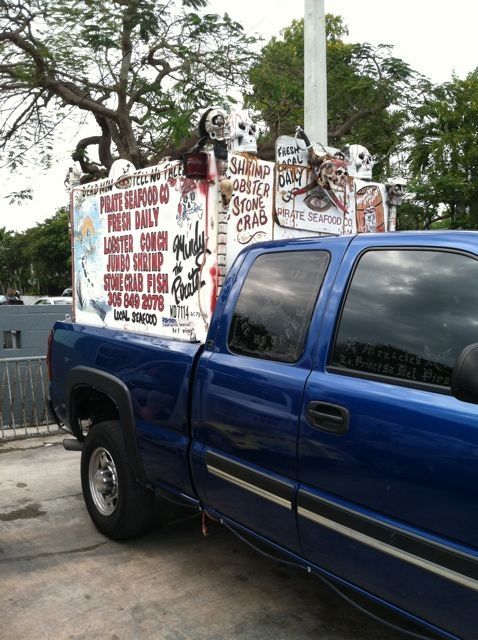 This is a truck advertising fresh fish