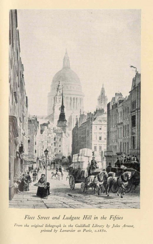 Fleet Street, London, in the mid 1800s