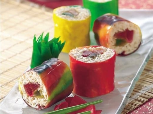 Fruit Rollup and Cereal Candy Sushi Recipe from Betty Crocker