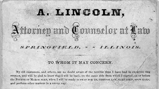 Abraham Lincoln's business card