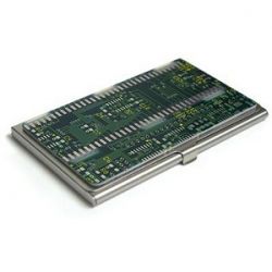 Circuit board business card holder