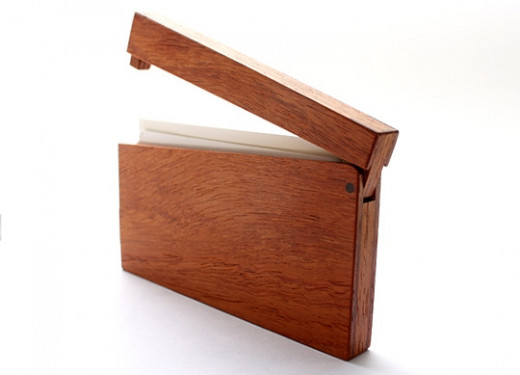 a wood business card holder by Masakage Tanno, image borrowed from Selectism