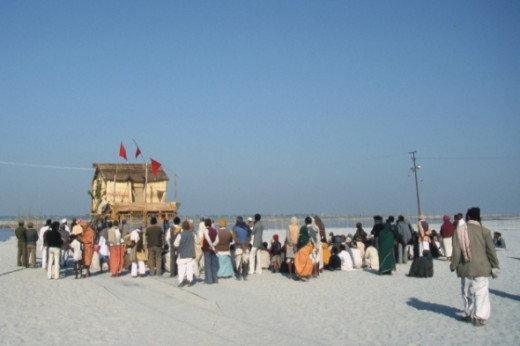 The outpost of Devhara Baba, a holy man reported to be more than 250 years old.