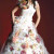 Couture Princess-line wedding gown with multi-colored fabric rosettes by Bibi Bridal House Couture Princess-line wedding gown with multi-colored fabric rosettes by Bibi Bridal House