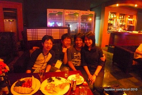 Arnold and me with Japanese manga artists Sakura Mizuki and GRACE.