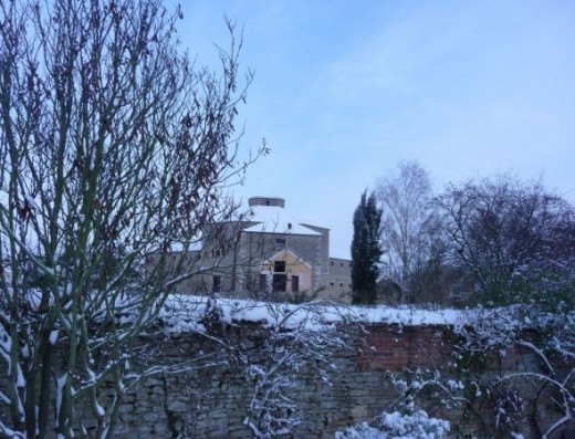 Old Gaol viewed from East St Helens in the snow