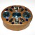 Oval bronze trinket box with blue and white gems