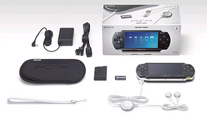 the PSP and accessories which come when you buy it
