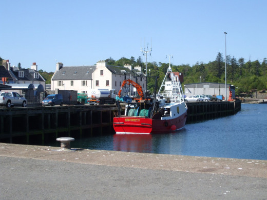 Picture Credit: Author's own photograph. The view from the car park in Stornoway. I love to sit here and watch the seals beg for scraps from the fishing boats.