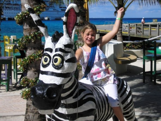 another grandchild on the zebra