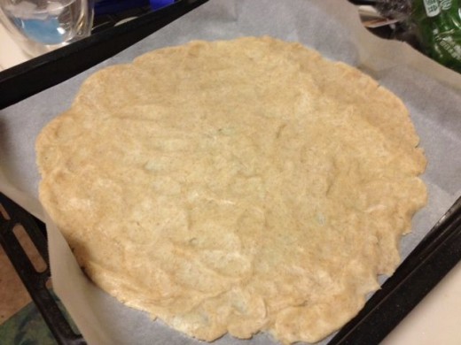The dough flattened to a 12-inch round.