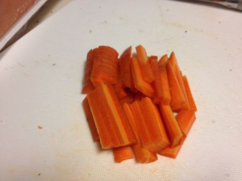 Then adding in my carrots.