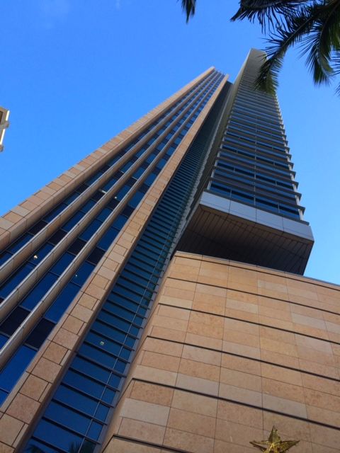 The towering skyscrapers of Honolulu.