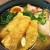 A piping hot bowl of Kyoto-style ramen with yuba ( tofu skin ).