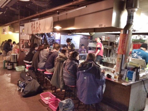A typical okonomiyaki joint, which there are many in Hiroshima.