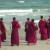 Monks visiting the beach Monks visiting the beach