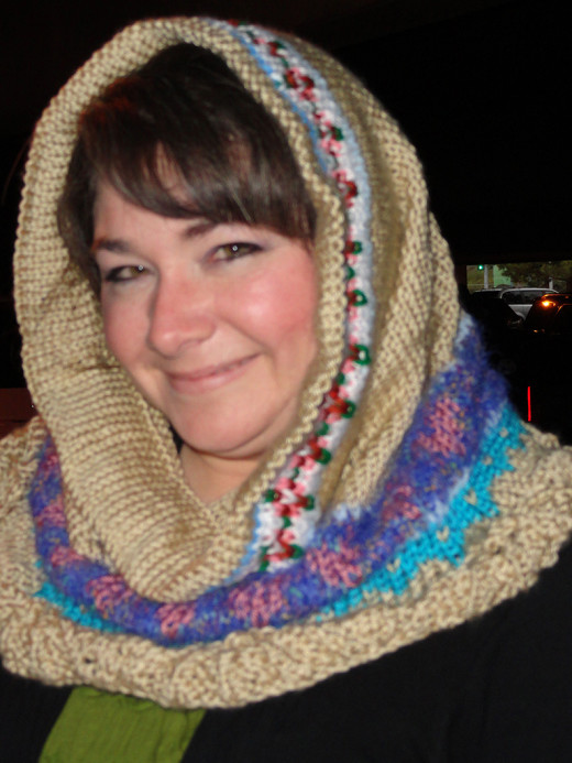 My friend, Becky, wearing her new wimple.