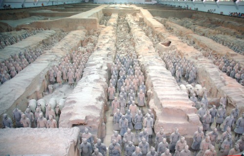 Excavated terracotta army