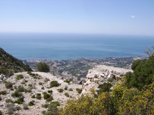Mediterranean View from Summit of Calamorro Mountain