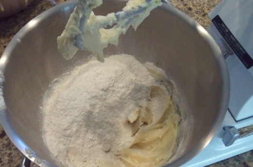 Blend in sifted dry ingredients.