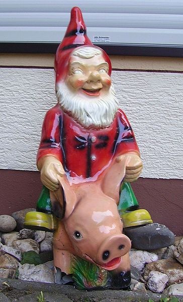 German Garden Gnome with Pig