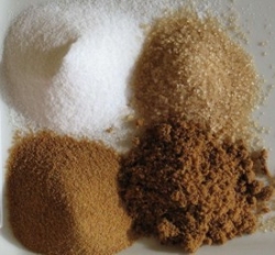 Four different kinds of sugar