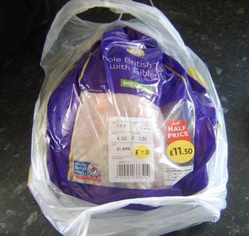 This half price fresh turkey was on offer in my local supermarket in April