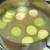 Leek and potato added to soup