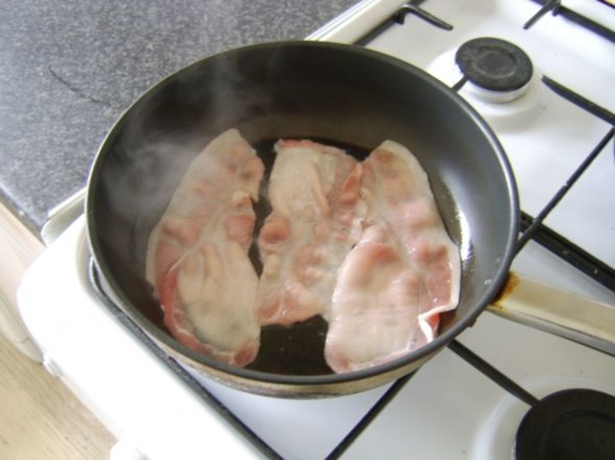 Bacon is firstly fried