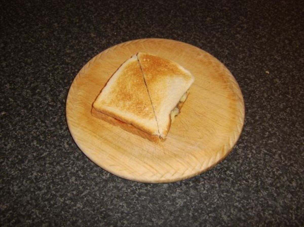 Second piece of toast forms lid