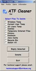 ATF Temp File Cleaner User Interface