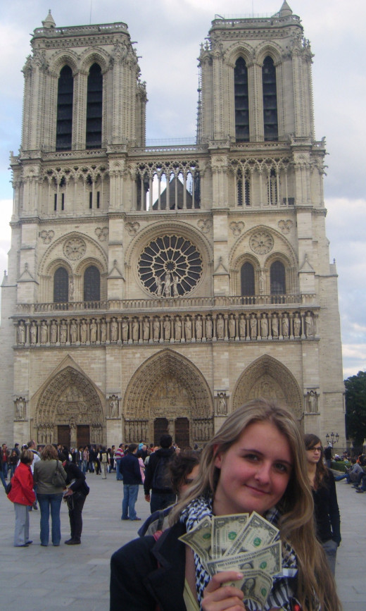 Natasha Kondakova and The Five Dollars at Notre Dame Cathedral, Paris, France