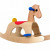 Plan Toy Palomino - Contemporary Rocking Horse with blue handle and footrest, red saddle and a yellow tail that keeps the child from slipping off. Plan Toy Palomino - Contemporary Rocking Horse with blue handle and footrest, red saddle and a yellow tail that keeps the child from slipping off.