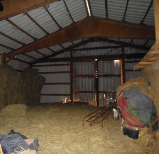 During the summer, the hay room gets filled with fresh hay that has to last the whole winter.  Better plan it right or you might run out before spring!