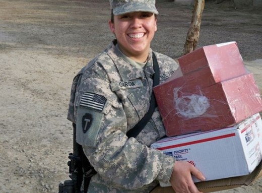 Soldier with Care Packages