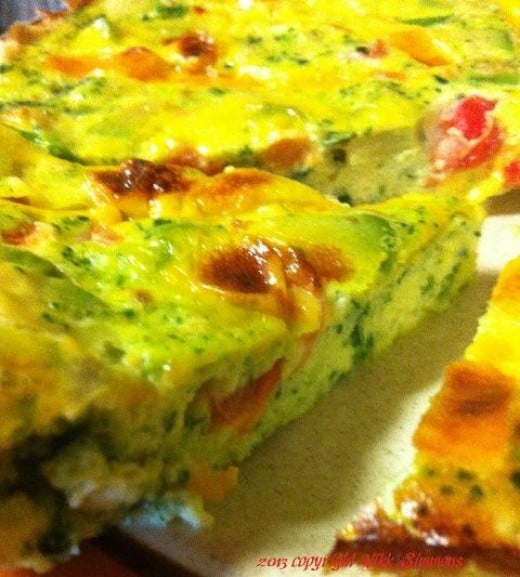 Avocado and spinach open-faced omelet, frittata style 2013 copyright Vikk Simmons