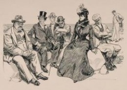 At the Beach, a 1901 print by Charles Dana Gibson.