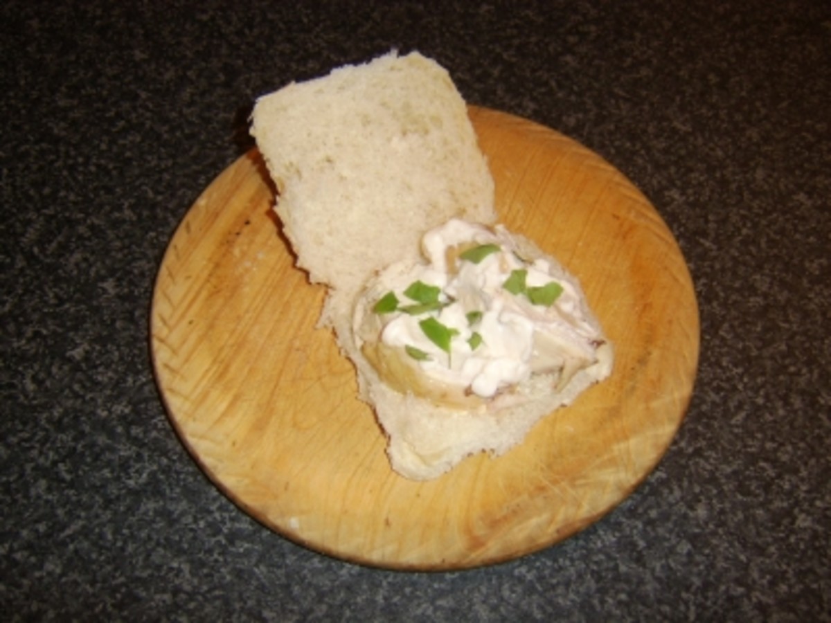 Roast Chicken Breast, Mayo and Basil Bread Roll