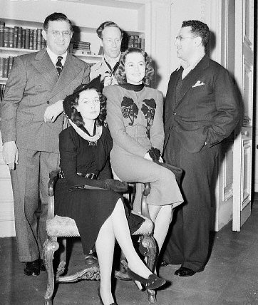 Before the trouble. Gone With With Wind personnel, from left, David A Selznick, Vivien Leigh, Leslie Howard, Olivia de Havilland and George Cukor.
