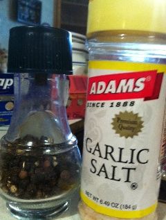Black pepper and garlic salt spice things up