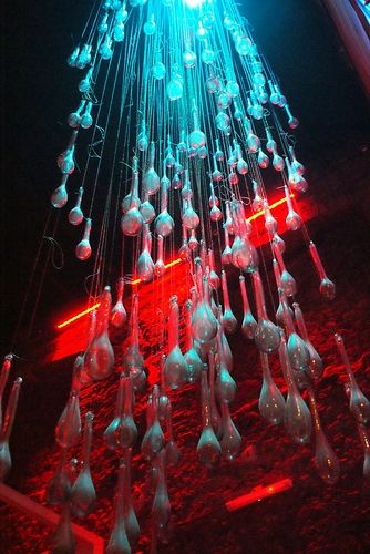 A ligthing fixture inside a night club in Guanajuato, Mexico